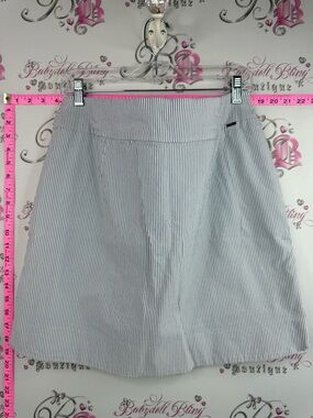 S.c & co. Skort Women's Striped Midi high waist Skirt shorts White Navy stripped